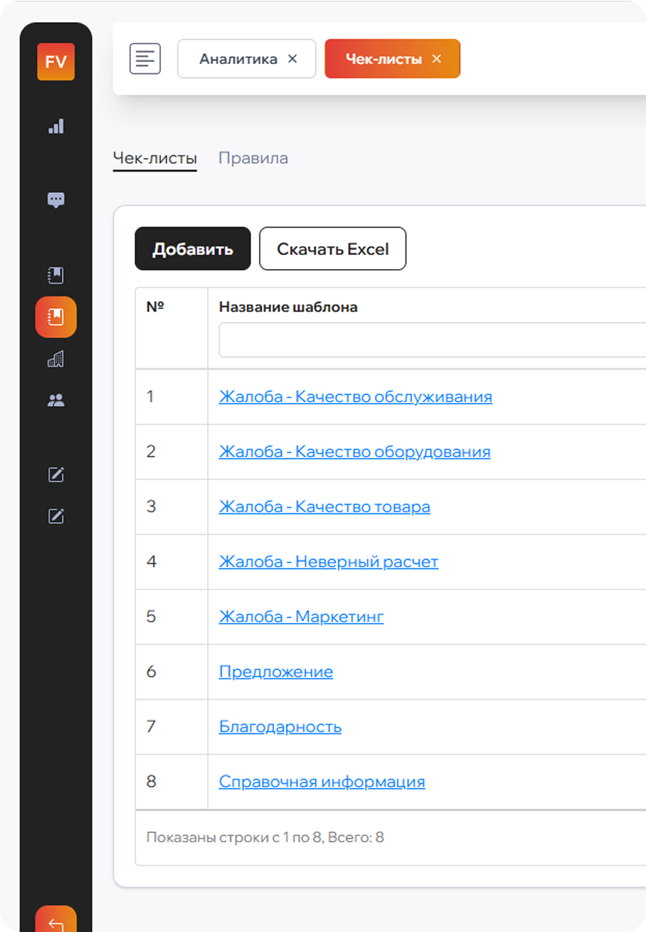 Чек-листы FuelVoice